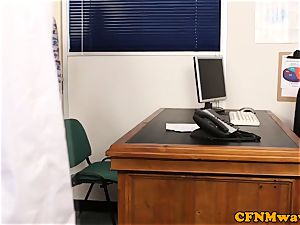 Cfnm female domination Lissa love gives physician a blowage