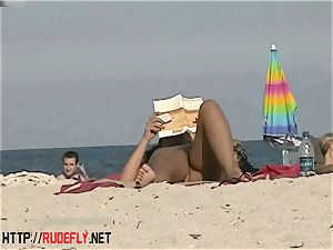 super-fucking-hot honies filmed lounging on a nudist beach